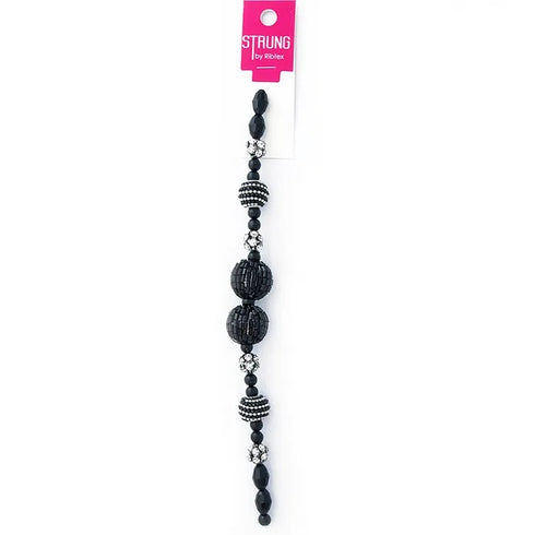 Oval Facet & Beaded Ball Strung Beads